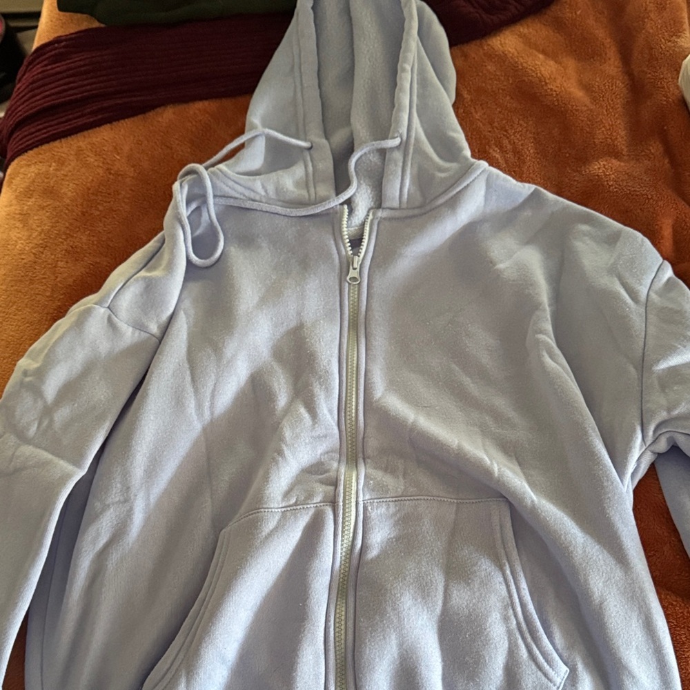 Light Blue Zip-Up Hoodie